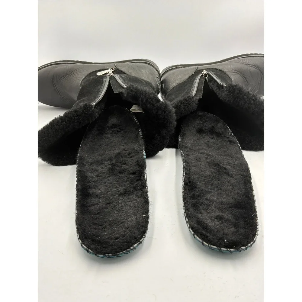 EMU Australia Latrobe Boots Womens 8 Black Leather Sheepskin W12168‎